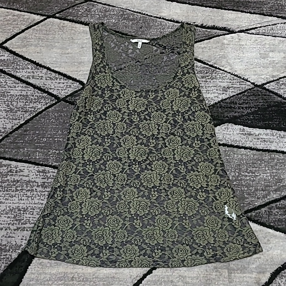 BKE FLORAL  SHEER-LACE  LAYERING TANK-TOP